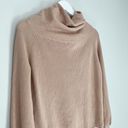 Umgee NWT  Women’s Drawstring Neckline Cowl Neck Off Shoulder Sweater Tan Small Photo 6