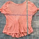 INC  International Concepts Peach Tie Back Ruffle Hem Tee Small Photo 8