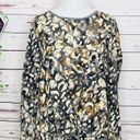 ZARA Gray Leopard Print Sweater Top Size Medium Photo 7