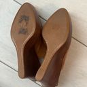 Cole Haan Platform Wedge Slingback Shoes Sandals Tan Camel Leather Sz 7.5 Photo 7