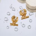 18K Gold Geometric Hoop Earrings, Stud Earrings, Women Earrings Photo 4