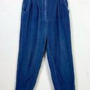 Brooks (8 petite) Vintage David  Blue Corduroy High Rise Pants Photo 0