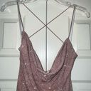 Windsor Pink/Dusty Rose/Mauve Glitter Dress with Slit Photo 3