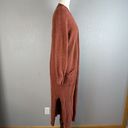 Jessica Simpson  Womens Duster Sweater M Medium Fuzzy Terracotta Brown Pockets Photo 5