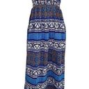 Raga  NWT blue Aztec print smocked tube top maxi dress size XS Photo 0