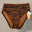 Kona Sol NWT-  Brown & Black Zebra High Waist Bikini Bottoms Photo 2