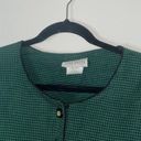Houndstooth Vintage Lady Dorby Green  Button Up Blazer Jacket Photo 1