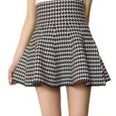 Max Studio Houndstooth High Waisted Flared Mini Skirt ,Size M Photo 1