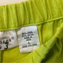 kim rogers  Linen Blend Pull On Crop Pants Size Large Green Embroidered Pineapple Photo 3