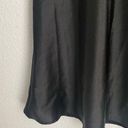 Black silky midi high waist slip skirt size XS / S Photo 2