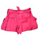 BCBGMAXAZRIA  Silk Red Pleated Front Tie Shorts Women's Small S Photo 1