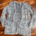 Divided Grey Open Cardigan Eyelash Knit Softest with Pockets Small H&M Photo 0