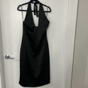 Jason Wu  Satin $300 Large Halter Midi Dress- Black NWT Photo 4