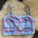 Ralph Lauren Y2K Vintage  Plaid Cropped Tank Patchwork Crop Top pastels Photo 0