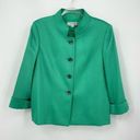 Tahari  Blazer Size 16 Green Mandarin Style Metal Button Photo 0