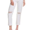 7 For All Mankind  High Waist Cropped White Straight Button Fly Jean Size 28 Photo 0