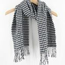 Houndstooth CASHMERE Scarf Made in Scotland  Black White Winter Outdoors Classic Photo 0