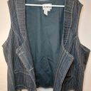 Ami Dark Blue Denim Pinstripe Vest Size 3X Vintage Western Boho Twee Y2K Preppy Photo 6