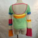 Pink Lily Y2K Open Back Color Block Knit Sweater Photo 2