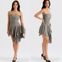 House Of CB NWT  Valeria Smoke Gathered Asymmetric Dress Size Medium Photo 3