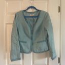 Nine West Vintage  Leather Jacket Powder Blue Size Large. Photo 1