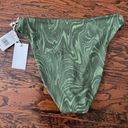 Good American  Reversible Cheeky Swimsuit Bottoms Pesto Swirl Green Medium NWT Photo 3