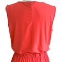 Joan Rivers  Maxi Dress Petite Coral Orange Sleeveless V-Neck Jersey Size SP Photo 5