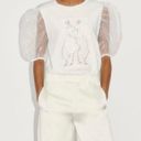 ZARA NEW  Printed Tshirt Puff Sleeves size M White Photo 10