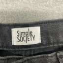 Simple Society  Jeans 9 Junior Black Straight Button Fly Ripped Raw Hem High Rise Photo 3