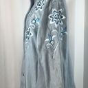 Bob Mackie  Women’s Wearable Art Light Blue Fleece X-Large Embroidered Jacket EUC Photo 4