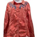 GRACE IN LA  Womens Shirt Sz M Western Rodeo Snap Front Embroidered Pink Cotton Photo 0