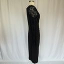 Betsy and Adam  Women's Cocktail Dress Size 6 Black Sequin Lace Long Sleeve Sheath Photo 3