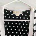 Michael Kors MICHAEL  Black White Polka Dot Gold Button Down Cardigan Sweater M Photo 3