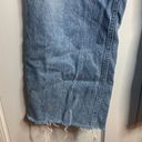 ZARA  High Waist Button-fly Wide Leg Raw Hem Blue Denim Jeans Size 4 Photo 2