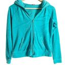 Juicy Couture  Teal Blue Velour Y2K Tracksuit Zip Up Hooded Jacket Size Large Photo 0