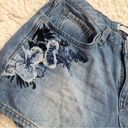 William Rast  Perfect Floral Embroidered Denim Shorts Blue 29 Juniors Photo 2