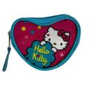 Sanrio  2015 Hello Kitty Blue Heart Shape Zip Coin Pouch Photo 0