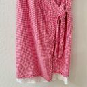 Rails  Pink Gingham Check Malia Linen Blend Wrap Front Tie Strappy Tank Dress M Photo 4