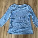 Habitat  S Blue Tiered Baby Blue Long Sleeve Blouse Photo 0