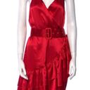 Bronx and Banco  Paloma Belted Silk Mini Dress in Red Photo 0