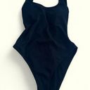 Aerie  black textured cheekiest one piece bathing suit, padded, size XS, flirty Photo 0