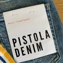 Pistola  Denim Monroe Mid Rise Striped Crop in Blue and Yellow Photo 6