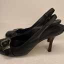  Christian Dior women’s black leather slingback pumps size 38 Photo 2