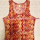 belle du jour  Citrus Orange White Chevron Tank Size Medium Photo 4