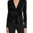 BCBGMAXAZRIA Long Sleeve Velvet Peplum Top Photo 0