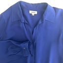 L'Agence L'Agance Button Front Silk Blouse in Deep Ocean Size L Photo 4