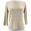 Bob Mackie  Studio Womens M Gold Metallic Beaded Sweater Holiday Festive Photo 0