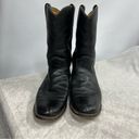 Justin Boots  Black leather Roper Size 6.5B vintage Photo 1