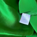 Michelle Mason  emerald green asymmetrical off-shoulder drapey silk blouse Photo 3