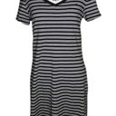 Tommy Hilfiger  Black & White Striped Short Sleeve Stretch Shirt Dress SP Photo 0